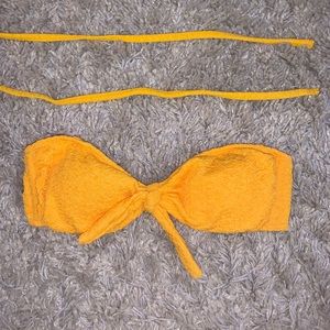TARGET yellow ruffled tie women’s bikini top